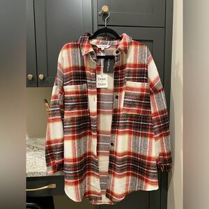 Davi & Dani Oversized Flannel Shacket